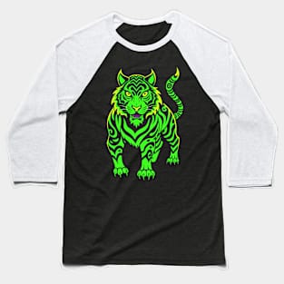 Tiger in neon green Baseball T-Shirt